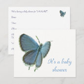 Eastern-Tailed Blue Butterfly Baby Uitnodiging (Voorkant / Achterkant)