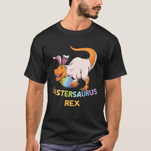 Eastersaurus Rex Easter Rex Dinosaur Bunny Kids Di T-shirt (Voorkant)