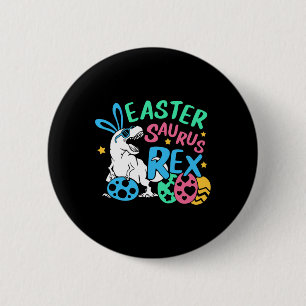 Eastersaurus T-rex Pasen Dag T-shirt, Schattig Pas Ronde Button 5,7 Cm