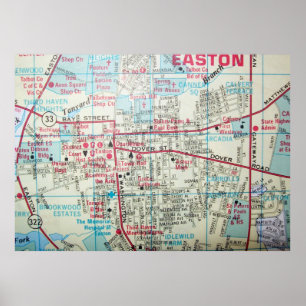 Easton, MD  Map Poster