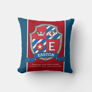 Easton nom signifie enfant rouge bleu coussin d'oi