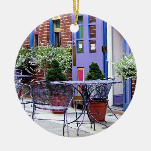 Easton PA - Buiten zitten Keramisch Ornament (Voorkant)