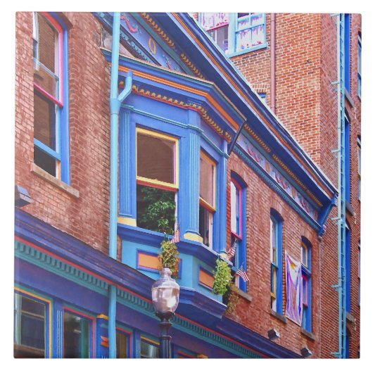 Easton PA - Straat met erker Tegeltje (Voorkant)