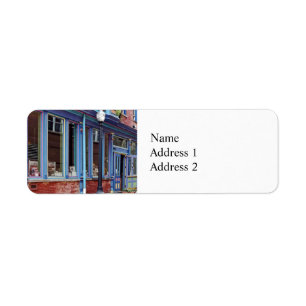 Easton PA - Straat met open deur Etiket