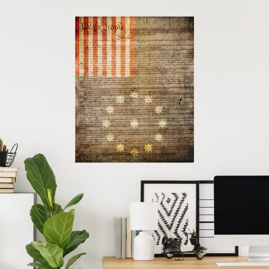 Easton Pennsylvania Flag Poster (Thuiskantoor)