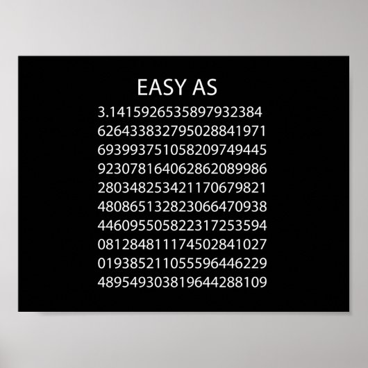 Easy As Pi Poster (Voorkant)