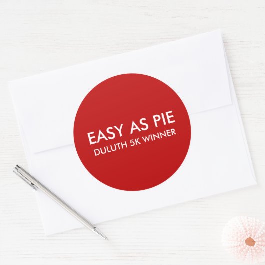 Easy As Pie Ronde Sticker (Envelop)
