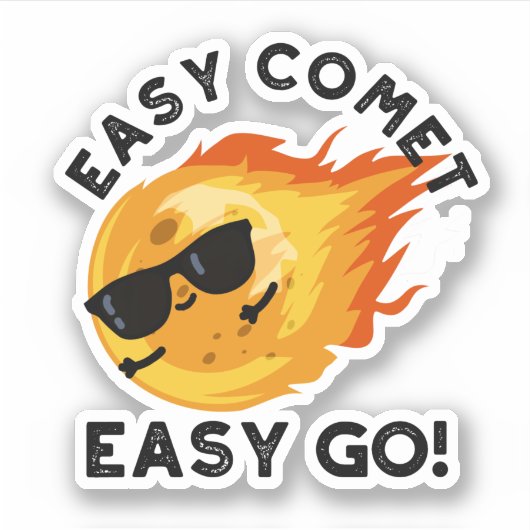 Easy Comet Easy Go Grappige Astronomie Pun Sticker (Voorkant)