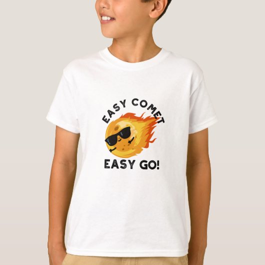 Easy Comet Easy Go Grappige Astronomie Pun T-shirt (Voorkant)