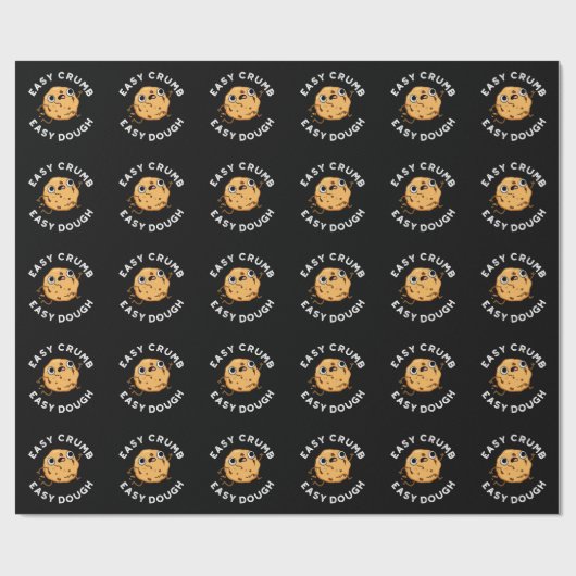 Easy Crumb Easy Dough Funny Cookie Pun Dark BG Cadeaupapier (Vlak)
