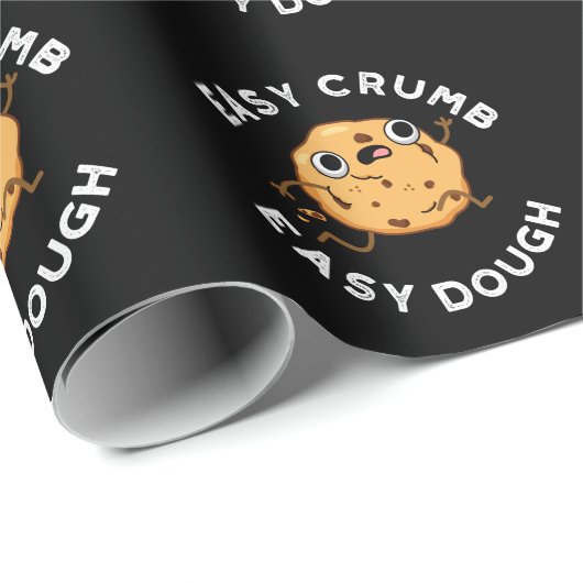 Easy Crumb Easy Dough Funny Cookie Pun Dark BG Cadeaupapier (Rol Hoek)