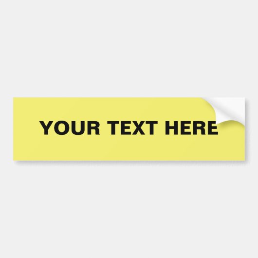 Easy Custom Bumpersticker Sjabloon, Yellow FFFF66 (Voorkant)