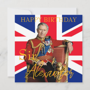 Easy Custom Name King Charles III Britse vlag Kaart
