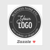 Easy Logo Replacement & Customizable Text | Black Sticker (Vel)