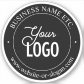 Easy Logo Replacement & Customizable Text | Black Sticker (Voorkant)