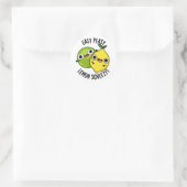 Easy Peasy Lemon Squeezy Funny Fruit Pun Ronde Sticker (Tas)
