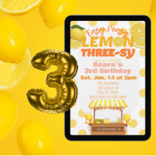 Easy Peasy Lemon Three-sy, Lemon 3e verjaardag Kaart