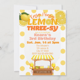 Easy Peasy Lemon Three-sy, Lemon 3rd Birthday Kaart