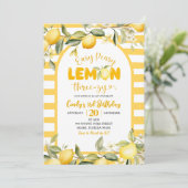 Easy Peezy Lemon ThreeZy Citroen 3e Verjaardag Kaart (Staand voorkant)