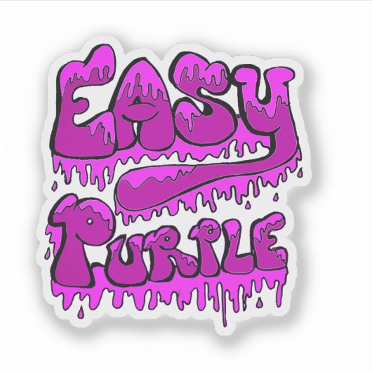 Easy Purple Drip Logo Sticker (Voorkant)