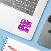 Easy Purple Drip Logo Sticker (Laptop met iPhone)