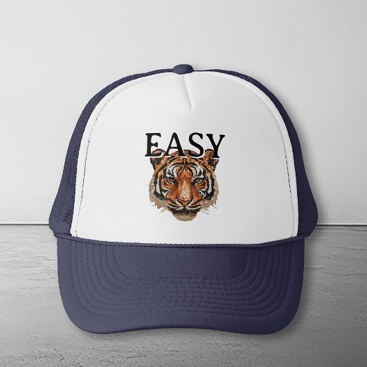 Easy Tiger Portrait Faux Sequin look Trendy Trucker Pet