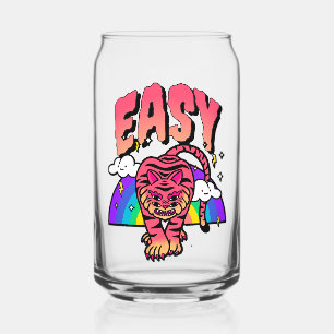 EASY Tijger Retro Regenboog Blik Glas