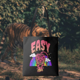 EASY Tijger Retro Regenboog Boodschappentas Tijger Draagtas