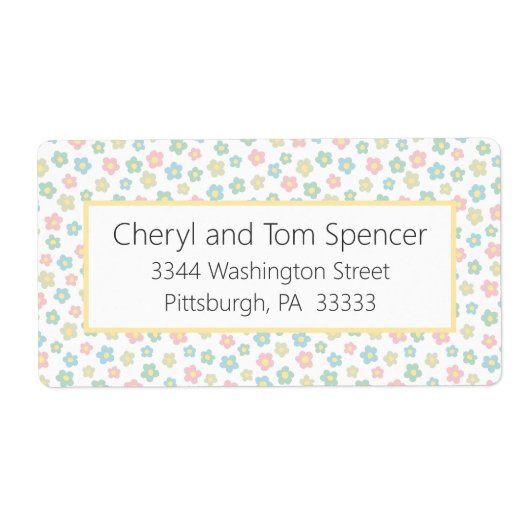 Easy To Read Cute Flowers Return Address Label (Voorkant)