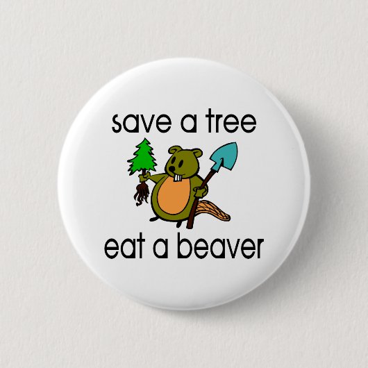 Eat A Beaver Ronde Button 5,7 Cm (Voorkant)