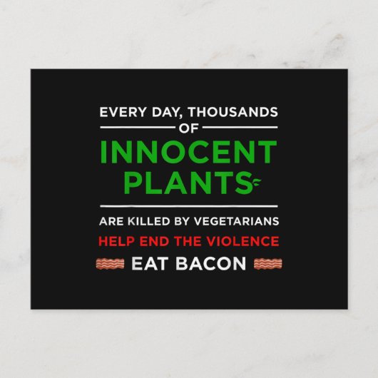 Eat Bacon Innocent Planten Briefkaart (Voorkant)