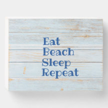EAT BEACH SLEEP HERHAALT houten doosje