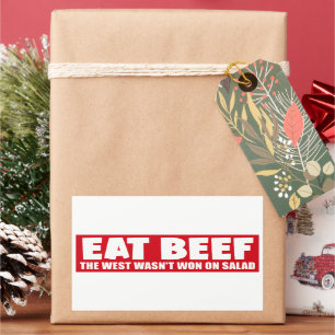 Eat Beef Het Westen werd niet gewonnen op salade g Rechthoekige Sticker
