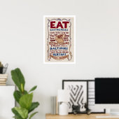 Eat Bertha's Mussels Broadside Poster (Thuiskantoor)