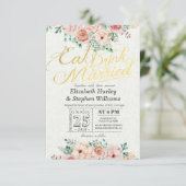 EAT Boire et être marié Floral Faire-part de maria (Debout devant)
