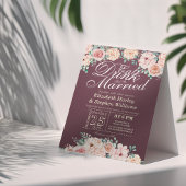 EAT Boire et être marié Floral Faire-part de maria