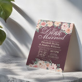 EAT Boire et être marié Floral Faire-part de maria