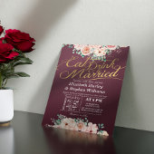 EAT Boire et être marié Floral Faire-part de maria