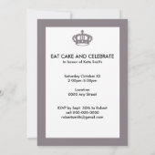 Eat Cake and Celebrate Birthday Invite- Silver Kaart (Achterkant)