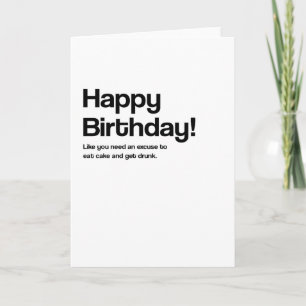 Eat Cake Funny Birthday Card Kaart