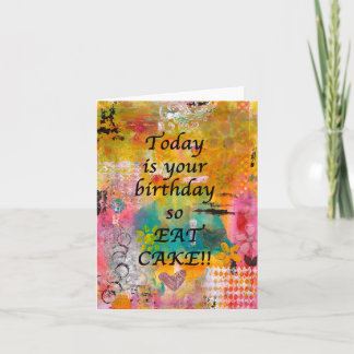 Eat Cake op je verjaardag - Blanco kaart