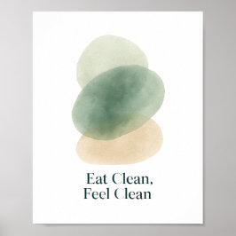 Eat Clean Feel Clean Abstract Kitchen Print