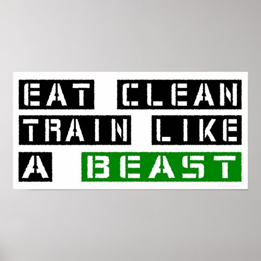 Eat Clean Train als een beest Poster (Voorkant)