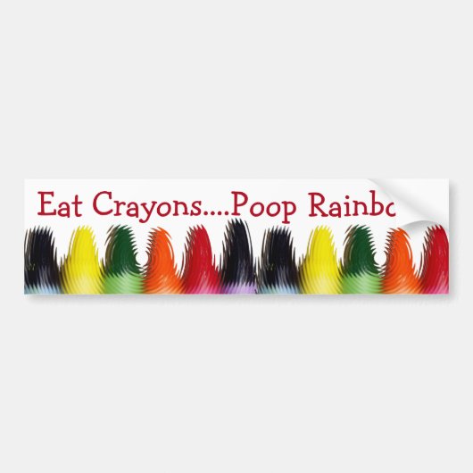 Eat Crayons Bumpersticker (Voorkant)