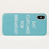 EAT CUPCAKES FOR BREAKFAST turquoise iPhone Case (Achterkant (horizontaal))