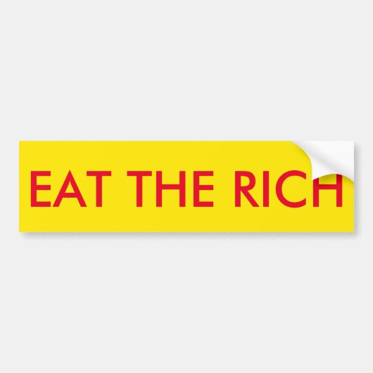 EAT DE RICH BUMPERSTICKER (Voorkant)
