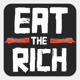 EAT DE RICH VIERKANTE STICKER