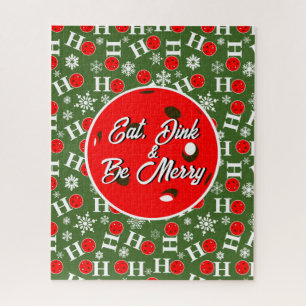 Eat Dink & Be Merry Red Green Ho Ho Pickleball Legpuzzel