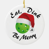 Eat, Dink en Wees prettig kerstbal kerstbal Keramisch Ornament (Achterkant)