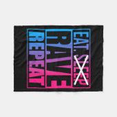 Eat Don't Sleep Rave Repeat Edm Quote Music - Rave Fleece Deken (Voorkant (Horizontaal))